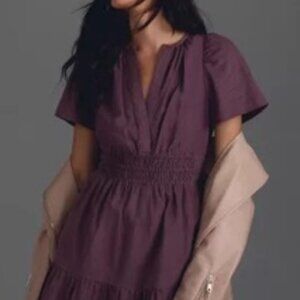 Anthropologie The Somerset Mini Dress Corduroy Edition Lavender Size L